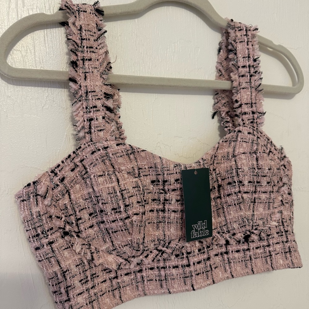 Wild Fable Textured Pink Tank Top